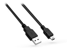   Venom USB-A - mini USB töltőkábel 2 m-es vezetékkel - fekete - ECO csomagolás