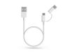 USB - micro USB + USB Type-C gyári adat- és töltőkábel 35 cm-es vezetékkel - Xiaomi SJX01ZM for Power Bank - 2in1 USB 2.0 - white