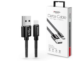 YESIDO USB - USB Type-C adat- és töltőkábel 30 cm-es vezetékkel - YESIDO CA54   Type-C Data Cable - 5V/2.4A - fekete