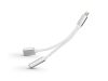 Lightning + audio adapter 3,5 mm jack füllhallgatóhoz - 2in1 - ezüst/fehér Lightning + audio adapter 3,5 mm jack füllhallgatóhoz - 2in1 - ezüst/fehér