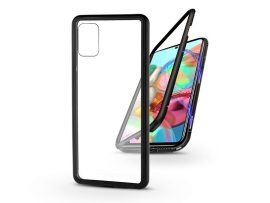 Samsung A715F Galaxy A71 mágneses, 2 részes hátlap előlapi üveg nélkül - Magneto- fekete