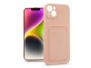 Apple iPhone 14 szilikon hátlap kártyatartóval - Card Case - rózsaszín Apple iPhone 14 szilikon hátlap kártyatartóval - Card Case - rózsaszín