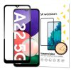 Samsung Galaxy A22 (5G) karcálló edzett üveg TELJES KÉPERNYŐS FEKETE Tempered Glass kijelzőfólia kijelzővédő fólia kijelző védőfólia eddzett