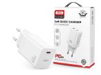   XO GaN hálózati töltő adapter Type-C bemenettel - 65W - XO CE10 PD3.0 + QC3.0   Car Charger - fehér